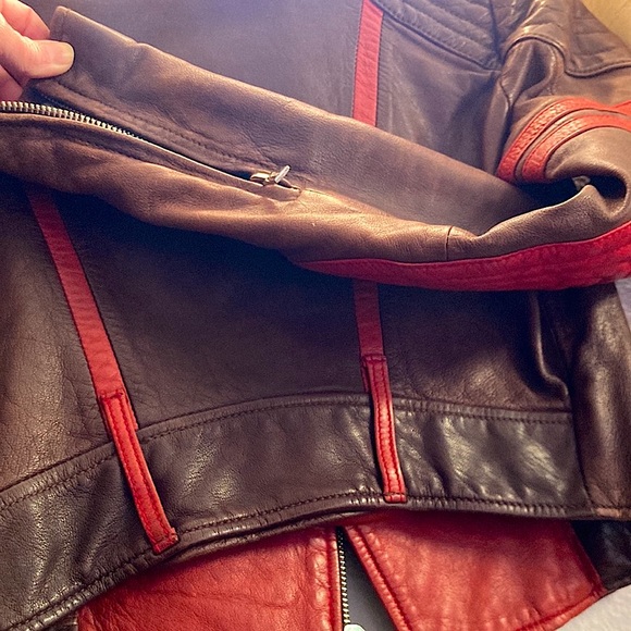 JEAN PAUL GAULTIER FOR TARGET GENUINE LAMB LEATHER MOTORCYCLE JACKET W/CONTRAST - Picture 8 of 11